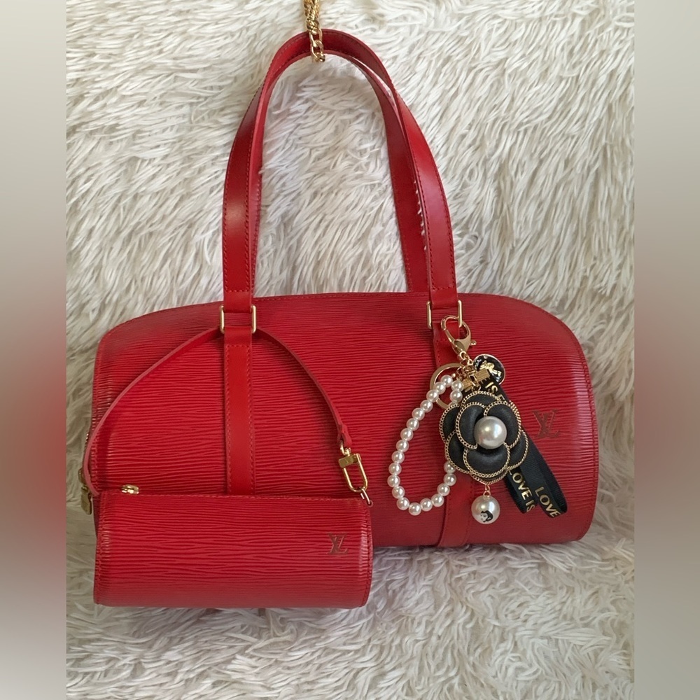 SALE🔥3pcs. Louis Vuitton Vintage Epi Soufflot bag & Pouch & Dust bag-Great CNDTN